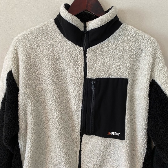 Gerry Womens Sweater Medium Sherpa Fleece Color Block Unique Soft Cozy Unisex - Picture 3 of 15
